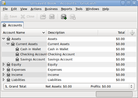 The Account Tree Window