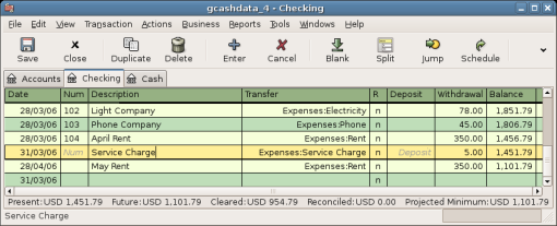 The Checking Account Register