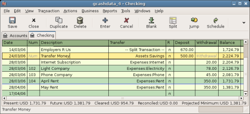 The Checking Account Register